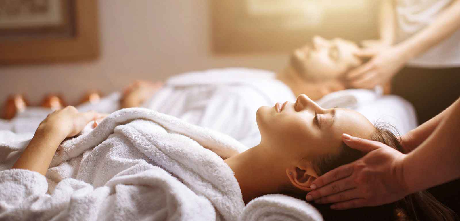 Couple receiving a massage